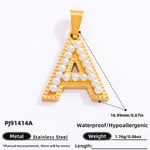 Gold color / 1 Piece Modern Series All-Match Letter A Stainless Steel Gold Color DIY Women's Pendants 