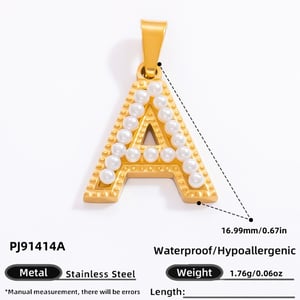 1 Piece Modern Series All-Match Letter A Stainless Steel Gold Color DIY Women's Pendants h5 