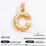 Gold color / 1 Piece Modern Series All-Match Letter C Stainless Steel Gold Color DIY Women's Pendants Picture3