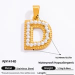 Gold color / 1 Piece Modern Series All-Match Letter D Stainless Steel Gold Color DIY Women's Pendants Picture4