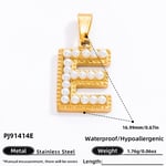 Gold color / 1 Piece Modern Series All-Match Letter E Stainless Steel Gold Color DIY Women's Pendants Picture5