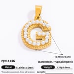 Gold color / 1 Piece Modern Series All-Match Letter G Stainless Steel Gold Color DIY Women's Pendants Picture7