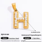 Gold color / 1 Piece Modern Series All-Match Letter H Stainless Steel Gold Color DIY Women's Pendants Picture8