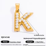 Gold color / 1 Piece Modern Series All-Match Letter K Stainless Steel Gold Color DIY Women's Pendants Picture11