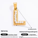 Gold color / 1 Piece Modern Series All-Match Letter L Stainless Steel Gold Color DIY Women's Pendants Picture12