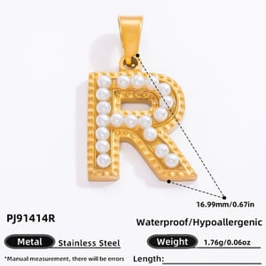 Pendentifs pour femmes en acier inoxydable couleur or DIY série moderne lettre R tout assorti 1 pièce h5 