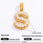 Gold color / 1 Piece Modern Series All-Match Letter S Stainless Steel Gold Color DIY Women's Pendants Picture19