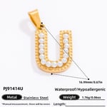 Gold color / 1 Piece Modern Series All-Match Letter U Stainless Steel Gold Color DIY Women's Pendants Picture21