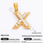 Gold color / 1 Piece Modern Series All-Match Letter X Stainless Steel Gold Color DIY Women's Pendants Picture24