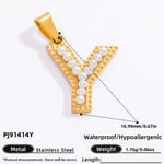 Gold color / 1 Piece Modern Series All-Match Letter Y Stainless Steel Gold Color DIY Women's Pendants Picture25