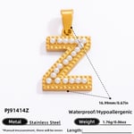 Gold color / 1 Piece Modern Series All-Match Letter Z Stainless Steel Gold Color DIY Women's Pendants Picture26