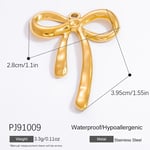 Gold color / 1 Piece Sweet Series Exquisite Bowknot Stainless Steel DIY Gold Color Women's Pendants 