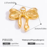 Gold color / 1 Piece Sweet Series Exquisite Bowknot Stainless Steel DIY Gold Color Women's Pendants Picture4