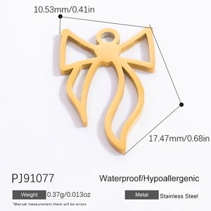 1 Piece Sweet Series Exquisite Bowknot Stainless Steel DIY Gold Color Women's Pendants h5 