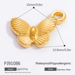 Gold color / 1 Piece Sweet Series Exquisite Butterfly Stainless Steel DIY Gold Color Women's Pendants Picture7