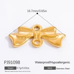 Gold color / 1 Piece Sweet Series Exquisite Bowknot Stainless Steel DIY Gold Color Women's Pendants Picture8