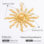 Gold color / 1 Piece Sweet Series Exquisite Sun Stainless Steel DIY Gold Color Women's Pendants Picture12