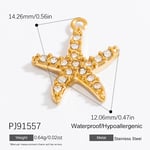 Gold color / 1 Piece Simple Series Daily Starfish Stainless Steel Gold Color DIY Women's Pendants Picture5