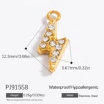 Gold color / 1 Piece Simple Series Daily Lightning Stainless Steel Gold Color DIY Women's Pendants Picture6