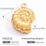 Gold color / 1 Piece Romantic Series Stunning Seashell Stainless Steel Gold Color DIY Women's Pendants Picture3