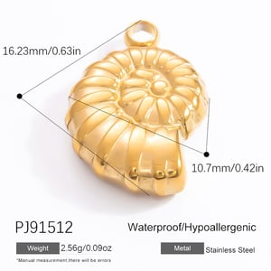 1 Piece Romantic Series Stunning Seashell Stainless Steel Gold Color DIY Women's Pendants h5 