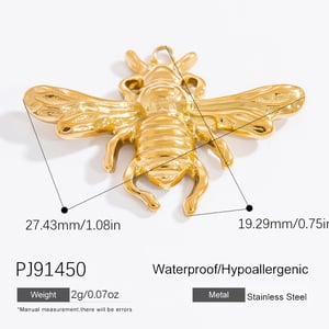 1 pièce série romantique chic insecte en acier inoxydable couleur or pendentifs pour femmes à faire soi-même h5 