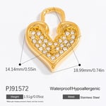 Gold color / 1 Piece Romantic Series Chic Heart Stainless Steel Gold Color DIY Women's Pendants Picture6