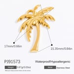 Gold color / 1 Piece Romantic Series Chic Coconut Palm Stainless Steel Gold Color DIY Women's Pendants Picture7