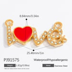 Gold color / 1 Piece Romantic Series Chic Love Stainless Steel Gold Color DIY Women's Pendants Picture9