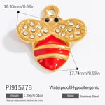 Red / 1 Piece Romantic Series Chic Bee Stainless Steel Gold Color DIY Women's Pendants Picture12