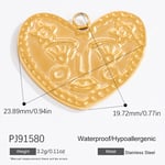 Gold color / 1 Piece Romantic Series Chic Heart Stainless Steel Gold Color DIY Women's Pendants Picture15