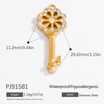 Gold color / 1 Piece Romantic Series Chic Key Stainless Steel Gold Color DIY Women's Pendants Picture16