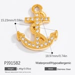 Gold color / 1 Piece Romantic Series Chic Anchor Stainless Steel Gold Color DIY Women's Pendants Picture17