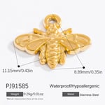 Gold color / 1 Piece Romantic Series Chic Insect Stainless Steel Gold Color DIY Women's Pendants Picture20