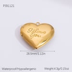 Gold color / 1 Piece Classic Series Exquisite Heart Stainless Steel Gold Color DIY Women's Pendants Picture2