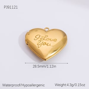 1 Piece Classic Series Exquisite Heart Stainless Steel Gold Color DIY Women's Pendants h5 