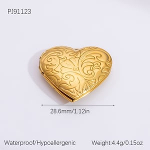 1 Piece Classic Series Exquisite Heart Stainless Steel Gold Color DIY Women's Pendants h5 