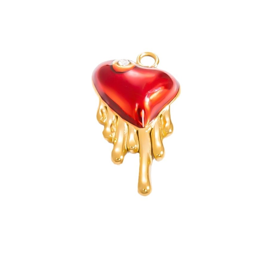 1 Stück Luxuriöse Serie Stilvolle Tropfen Öl Herz Edelstahl Gold Farbe DIY frauen Anhänger 