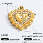 Gold color / 1 Piece Classic Series Retro Eye Stainless Steel Gold Color DIY Women's Pendants 