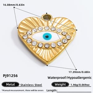 1 Piece Classic Series Retro Eye Stainless Steel Gold Color DIY Women's Pendants h5 