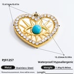 Gold color / 1 Piece Classic Series Retro Eye Stainless Steel Gold Color DIY Women's Pendants Picture3