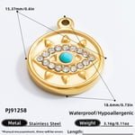 Gold color / 1 Piece Classic Series Retro Eye Stainless Steel Gold Color DIY Women's Pendants Picture4