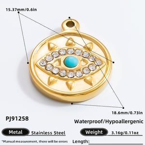 1 Piece Classic Series Retro Eye Stainless Steel Gold Color DIY Women's Pendants h5 