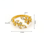 Gold color / 1 Piece Elegant Series Vintage Leaf Stainless Steel Gold Color Women's Adjustable Rings Picture2