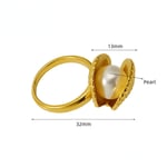 Gold color / 6 / 1 Piece Vacation Series Seashell Stainless Steel Gold Color Women's Single Rings Picture3