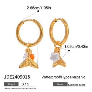 1 Pair Simple Series Casual Turtle Stainless Steel  Gold Color Artificial Pearl Women's Drop Earrings h5 