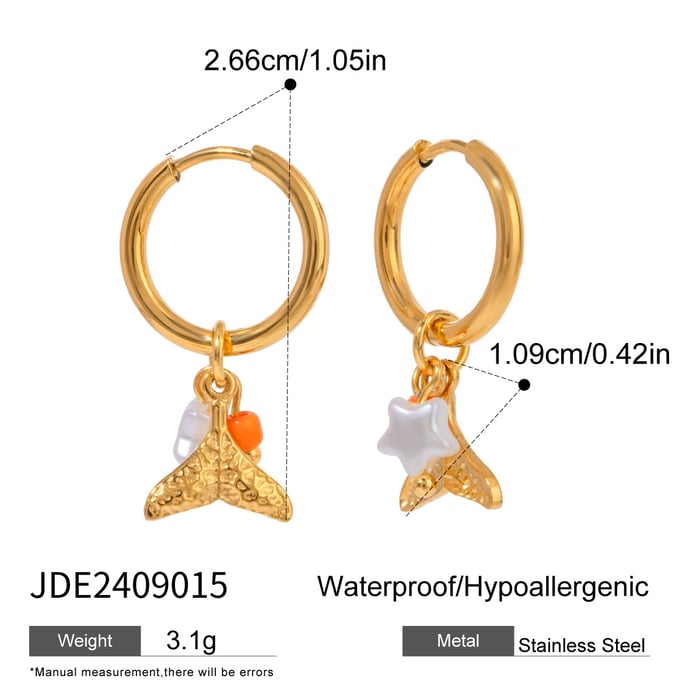 1 Pair Simple Series Casual Turtle Stainless Steel  Gold Color Artificial Pearl Women's Drop Earrings 