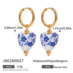 Gold color / 1 Pair Simple Series Casual Heart Stainless Steel  Gold Color Women's Drop Earrings Picture6