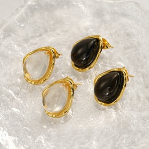 1 Pair Luxurious Series Sexy Droplet Stainless Steel  Gold Color Women's Stud Earrings h5 Picture2