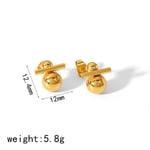 Gold color / 1 Pair Fashion Classic Style Solid Color Geometric Stianless Steel  Gold Color Women's Stud Earrings For Commute Wear 